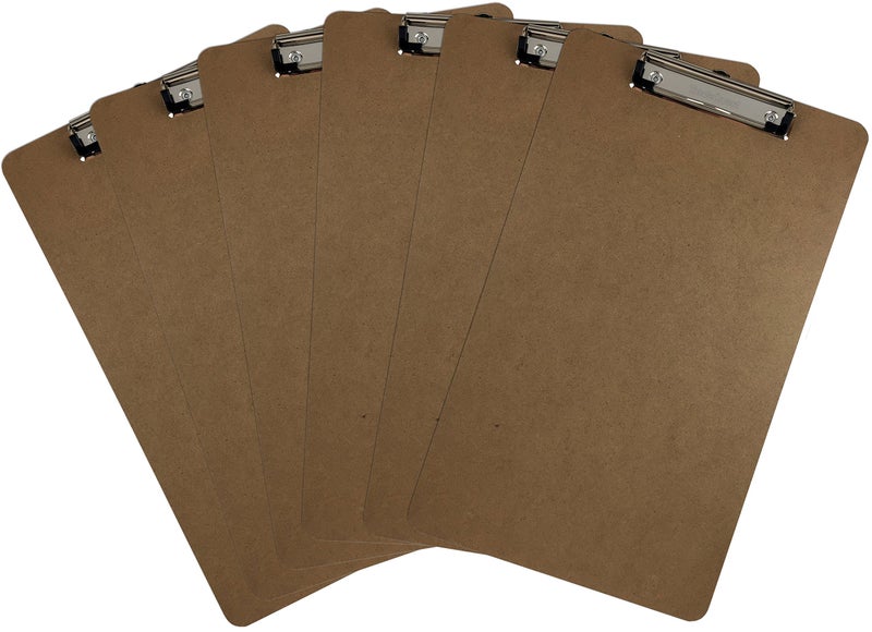 Trade Quest Legal Size Clipboard 9'' x 15.5'' Low Profile Clip Hardboard Single (Pack of 6) - Image 4